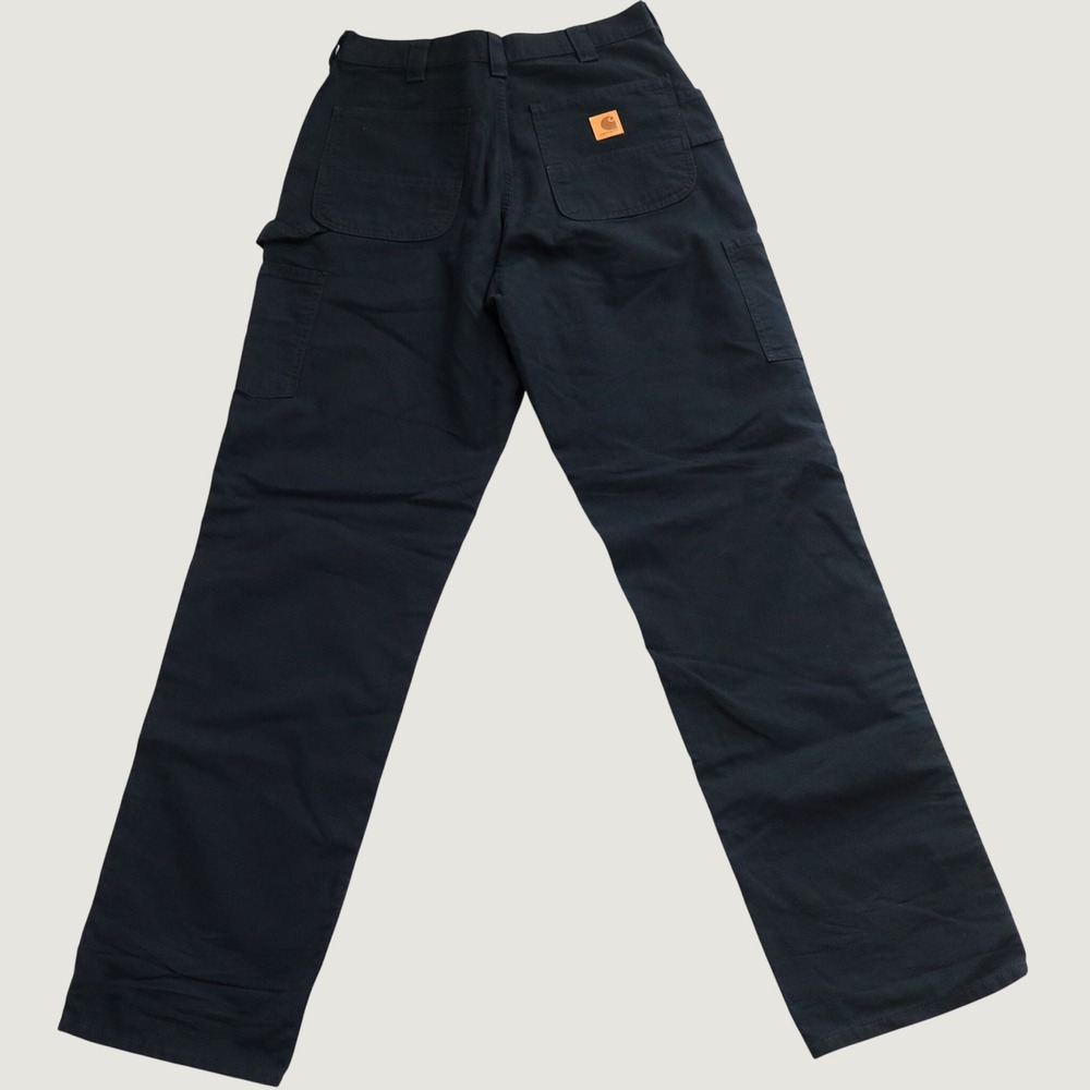 Carhartt B151-BLK Carpenter Pants Men 32x36 Black Cotton Canvas Utility Dungaree - Picture 2 of 11
